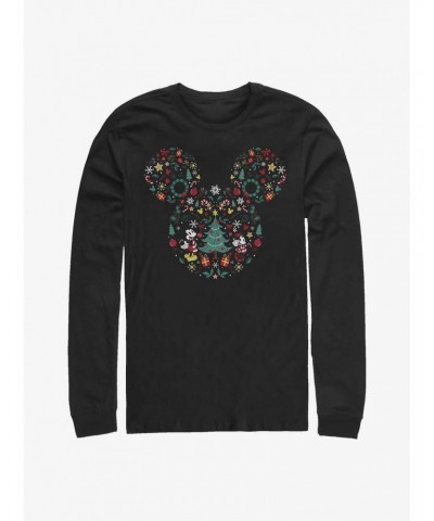 Disney Mickey Mouse Holiday Icon Ear Fill Long-Sleeve T-Shirt $9.48 T-Shirts