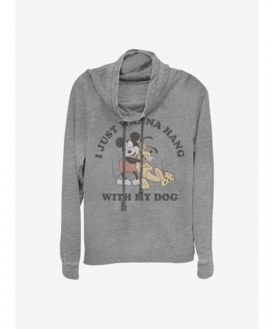 Disney Mickey Mouse Dog Lover Cowlneck Long-Sleeve Girls Top $15.45 Tops