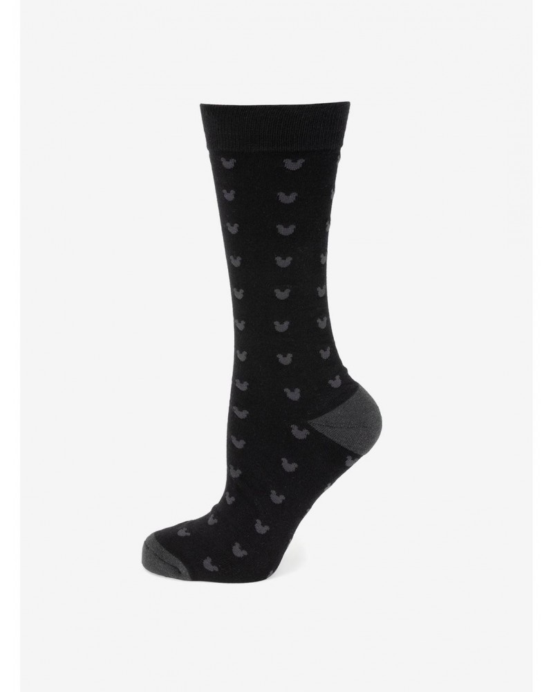 Disney Mickey Mouse Silhouette Motif Black Men's Socks $7.36 Socks