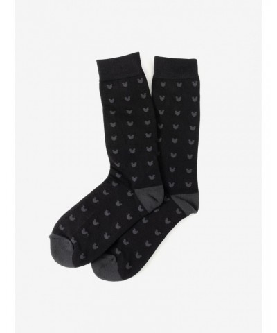 Disney Mickey Mouse Silhouette Motif Black Men's Socks $7.36 Socks