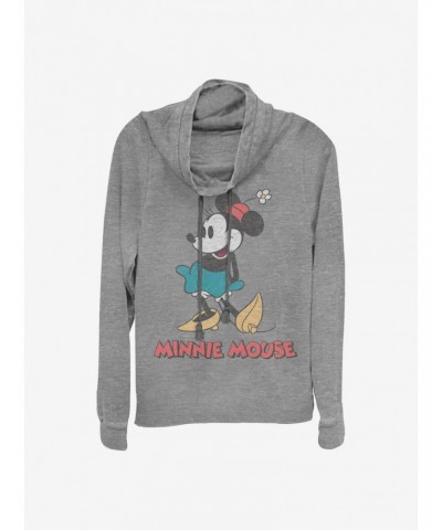 Disney Minnie Mouse Vintage Minnie Cowlneck Long-Sleeve Girls Top $13.65 Tops