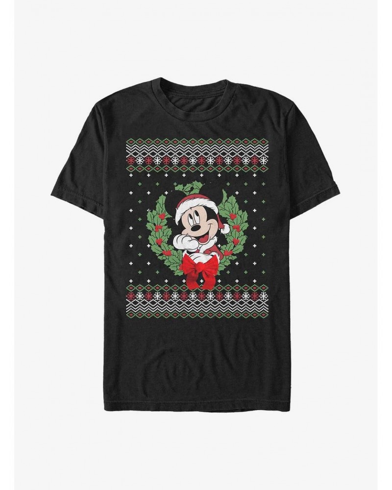 Disney Mickey Mouse Mickey Ugly Holiday T-Shirt $8.03 T-Shirts