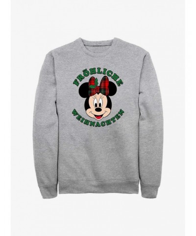 Disney Minnie Mouse Frohliche Weihnachten Merry Christmas in German Sweatshirt $14.46 Sweatshirts