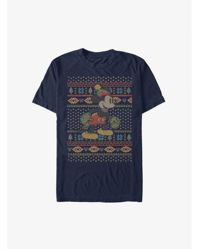 Disney Mickey Mouse Vintage Ugly Christmas Extra Soft T-Shirt $9.09 T-Shirts