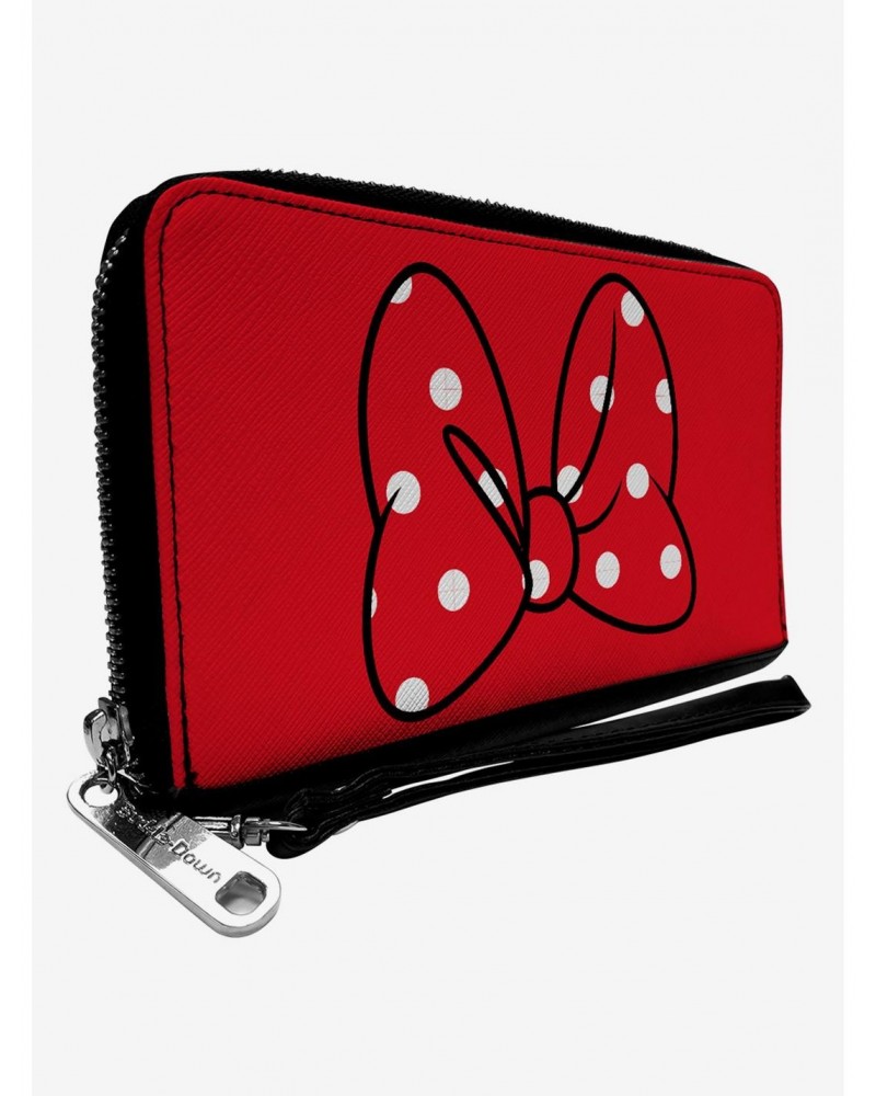 Disney Minnie Mouse Polka Dot Bow Zip Around Wallet $15.44 Wallets