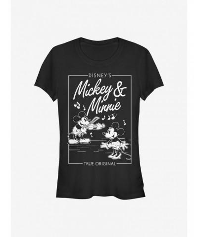 Disney Mickey Mouse Mickey Minnie Music Cover Girls T-Shirt $8.96 T-Shirts