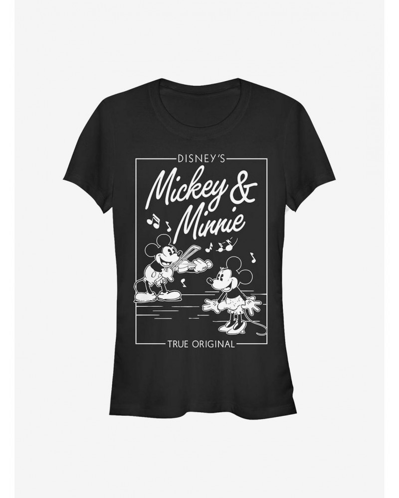 Disney Mickey Mouse Mickey Minnie Music Cover Girls T-Shirt $8.96 T-Shirts