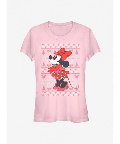 Disney Minnie Mouse Vintage Holiday Sweater Classic Girls T-Shirt $7.97 T-Shirts