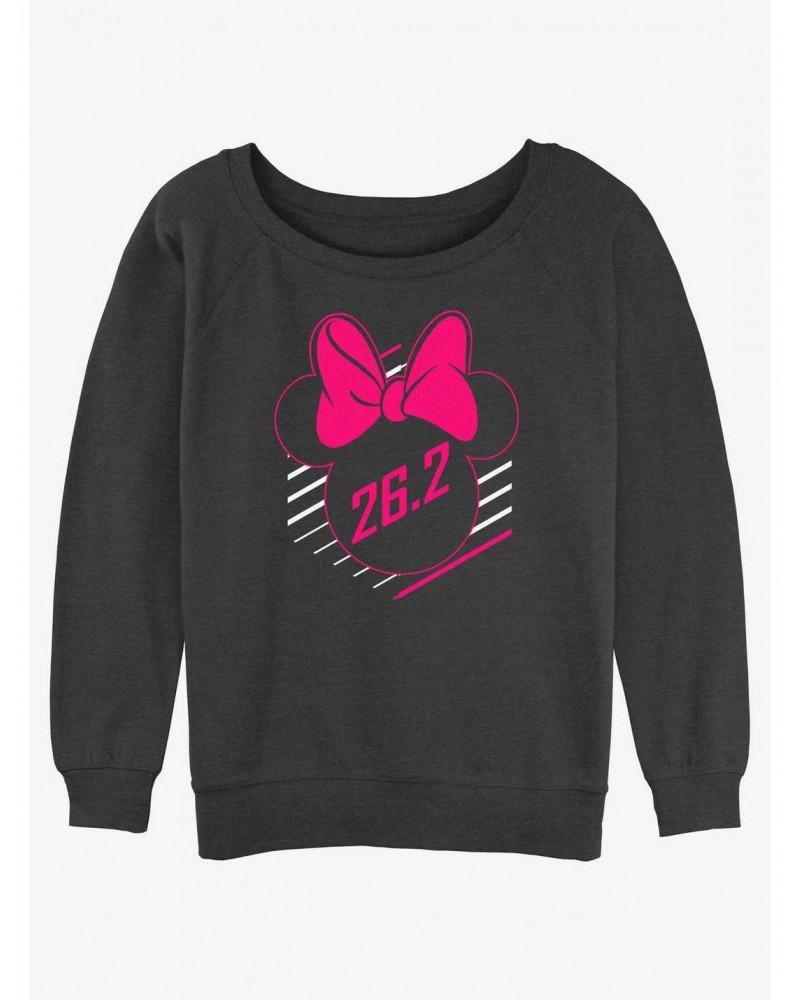 Disney Mickey Mouse Runners Club Marathon Minnie Ears Girls Slouchy Sweatshirt $10.63 Sweatshirts