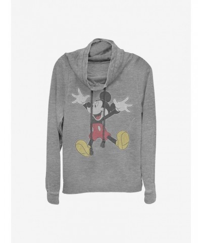 Disney Mickey Mouse Mickey Jump Cowlneck Long-Sleeve Girls Top $11.49 Tops