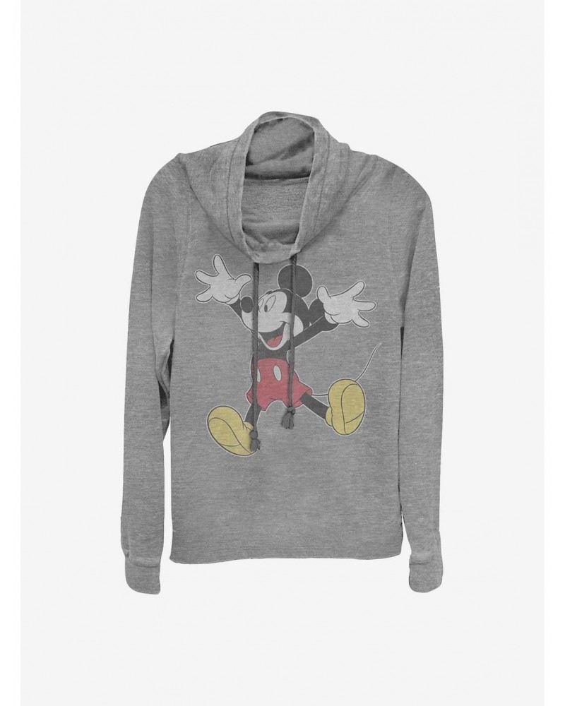 Disney Mickey Mouse Mickey Jump Cowlneck Long-Sleeve Girls Top $11.49 Tops