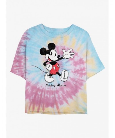 Disney Mickey Mouse Mickey Tie Dye Crop Girls T-Shirt $10.33 T-Shirts