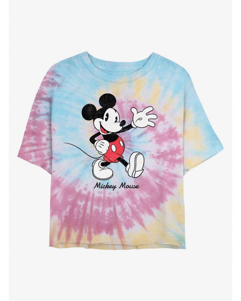 Disney Mickey Mouse Mickey Tie Dye Crop Girls T-Shirt $10.33 T-Shirts