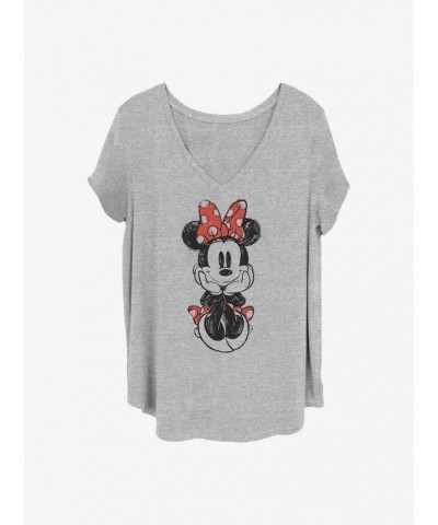 Disney Minnie Mouse Sitting Minnie Sketch Girls T-Shirt Plus Size $7.40 T-Shirts