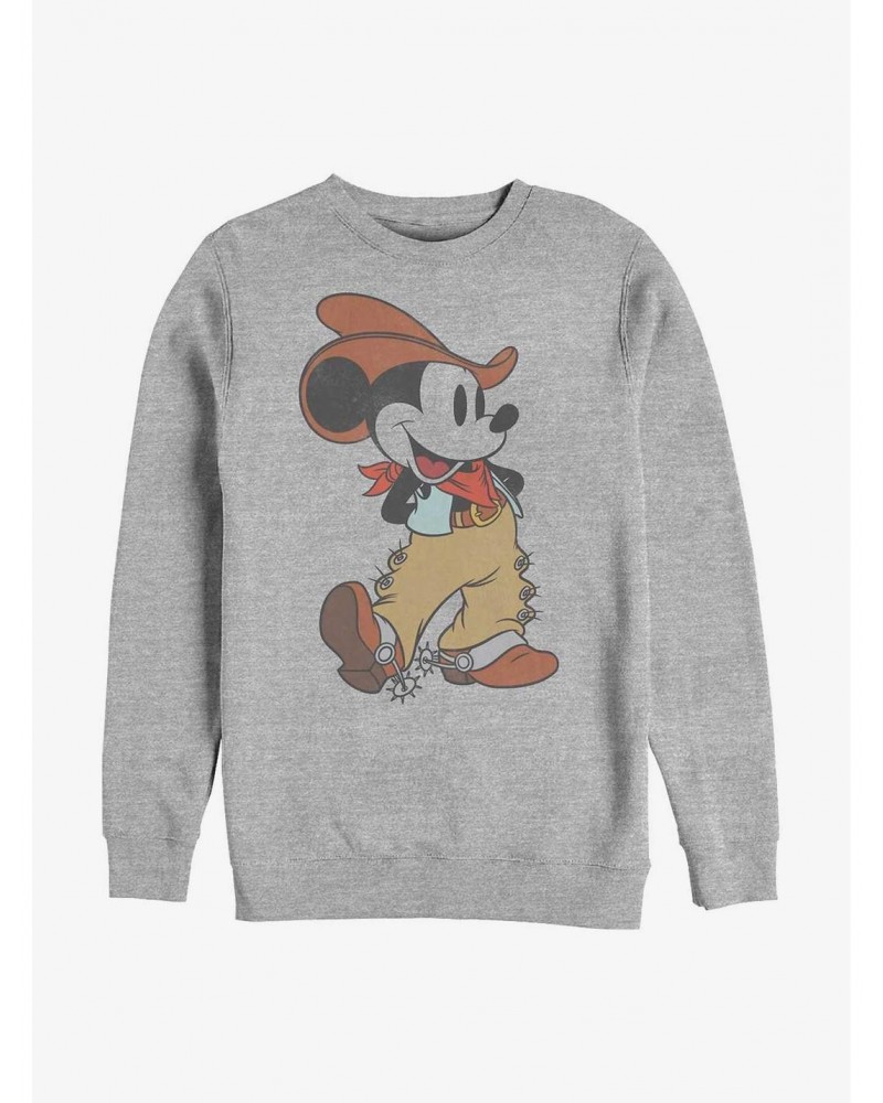 Disney Mickey Mouse Western Mickey Crew Sweatshirt $12.40 Sweatshirts