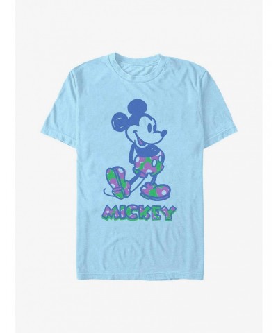 Disney Mickey Mouse Sketch Floral Fill T-Shirt $7.84 T-Shirts