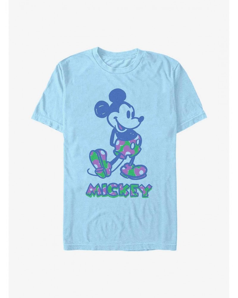 Disney Mickey Mouse Sketch Floral Fill T-Shirt $7.84 T-Shirts