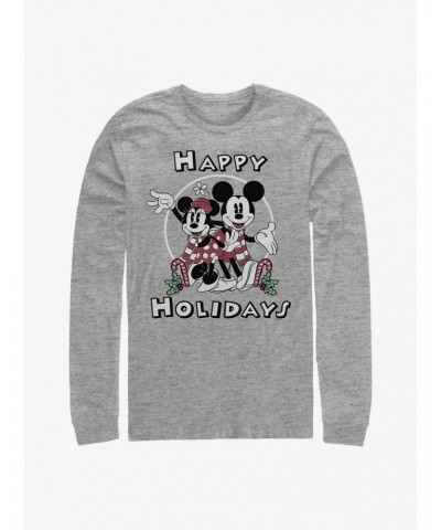 Disney Mickey Mouse Mickey & Minnie Holiday Long-Sleeve T-Shirt $12.63 T-Shirts