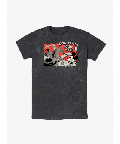 Disney Mickey Mouse Don't Lose Your Head Mineral Wash T-Shirt $9.53 T-Shirts