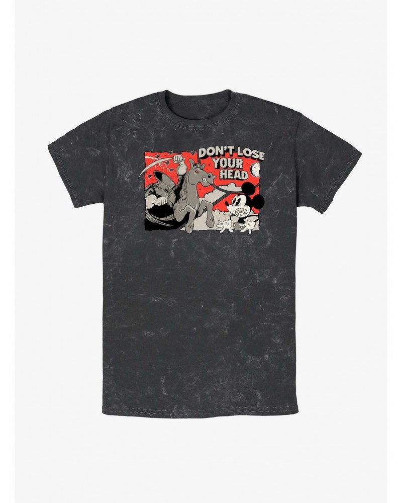 Disney Mickey Mouse Don't Lose Your Head Mineral Wash T-Shirt $9.53 T-Shirts