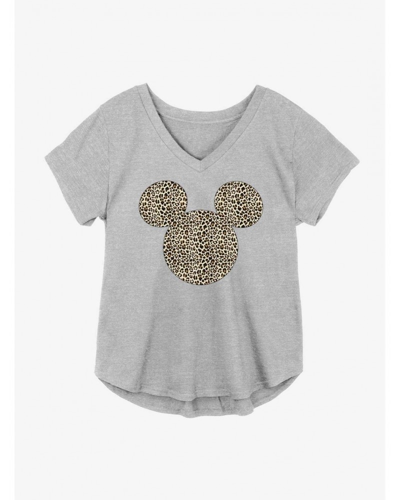 Disney Mickey Mouse Animal Print Logo Girls Plus Size T-Shirt $9.94 T-Shirts