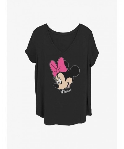 Disney Minnie Mouse Minnie Big Face Girls T-Shirt Plus Size $8.32 T-Shirts