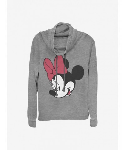 Disney Minnie Mouse Big Bow Cowlneck Long-Sleeve Girls Top $14.01 Tops