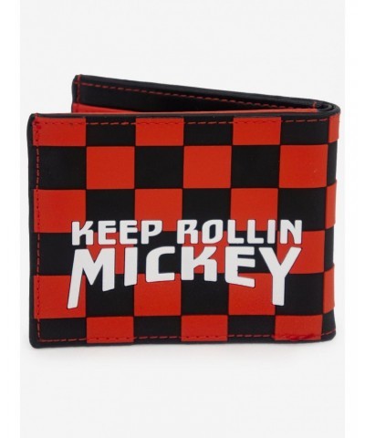 Disney Mickey Mouse Checkered Keep Rollin' Bifold Wallet $9.15 Wallets