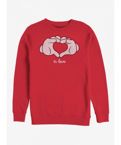 Disney Mickey Mouse Glove Heart Crew Sweatshirt $13.87 Sweatshirts