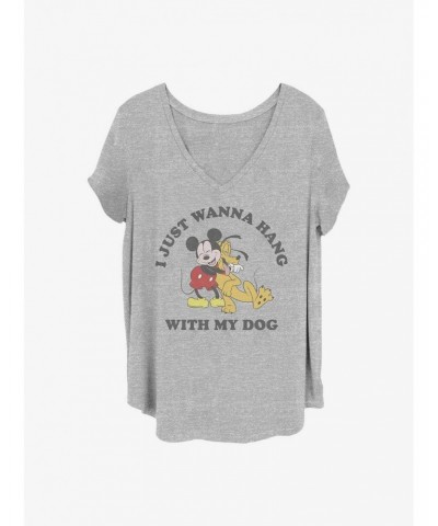 Disney Mickey Mouse Mickey Dog Lover Girls T-Shirt Plus Size $11.10 T-Shirts