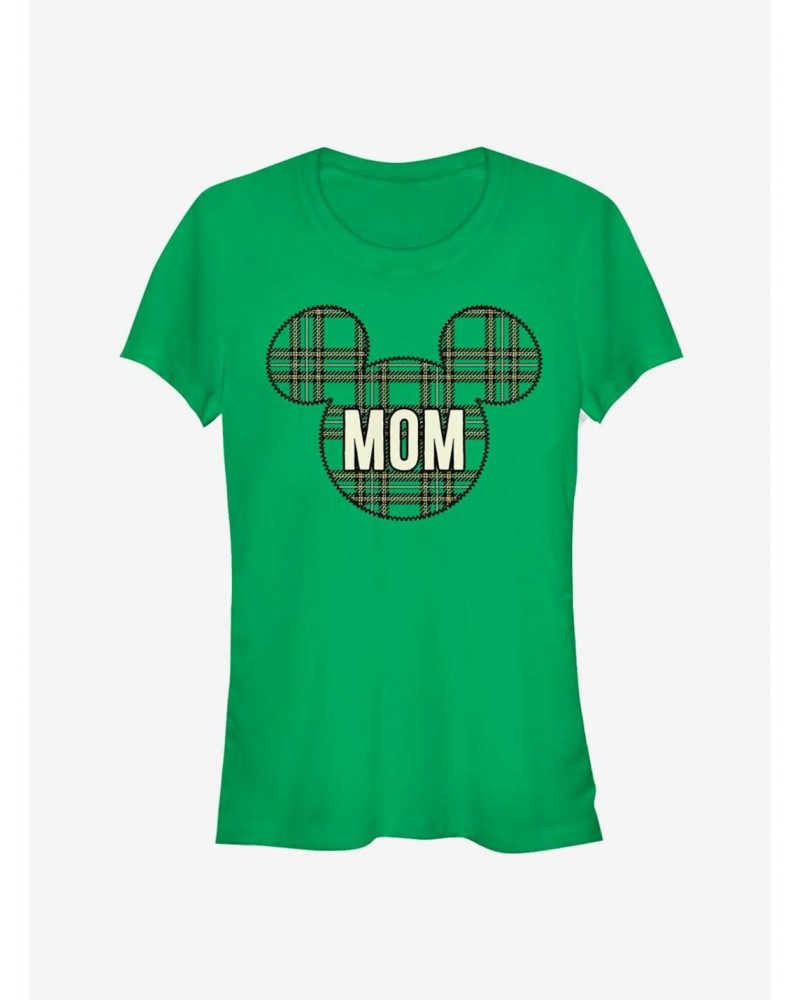 Disney Mickey Mouse Head Plaid Mom Classic Girls T-Shirt $7.17 T-Shirts