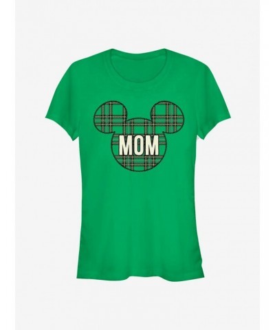 Disney Mickey Mouse Head Plaid Mom Classic Girls T-Shirt $7.17 T-Shirts