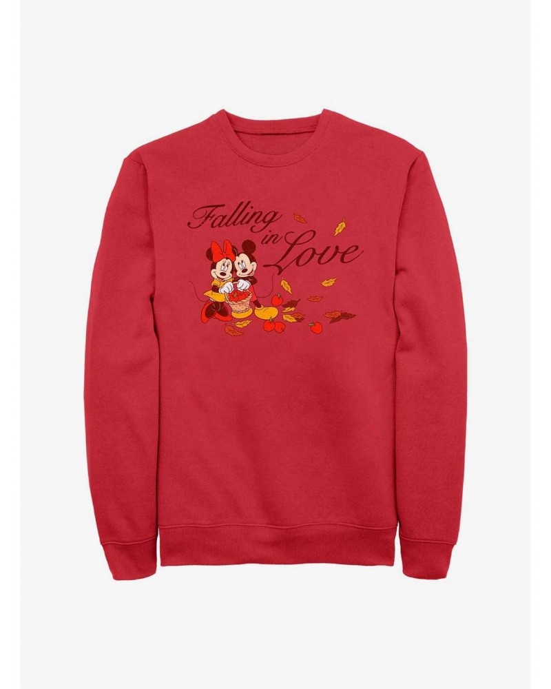 Disney Mickey Mouse Falling In Love Crew Sweatshirt $10.92 Sweatshirts