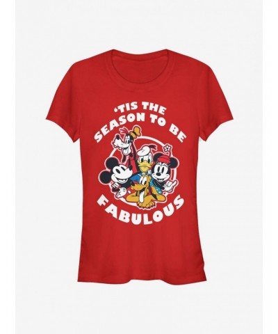 Disney Mickey Mouse 'Tis The Season To Be Fabulous Classic Girls T-Shirt $7.57 T-Shirts