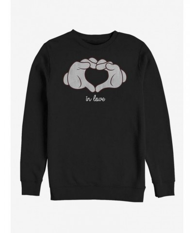 Disney Mickey Mouse Glove Heart Crew Sweatshirt $10.63 Sweatshirts