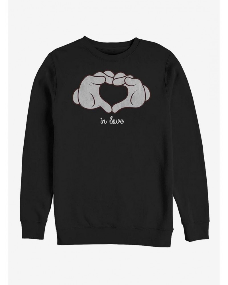 Disney Mickey Mouse Glove Heart Crew Sweatshirt $10.63 Sweatshirts