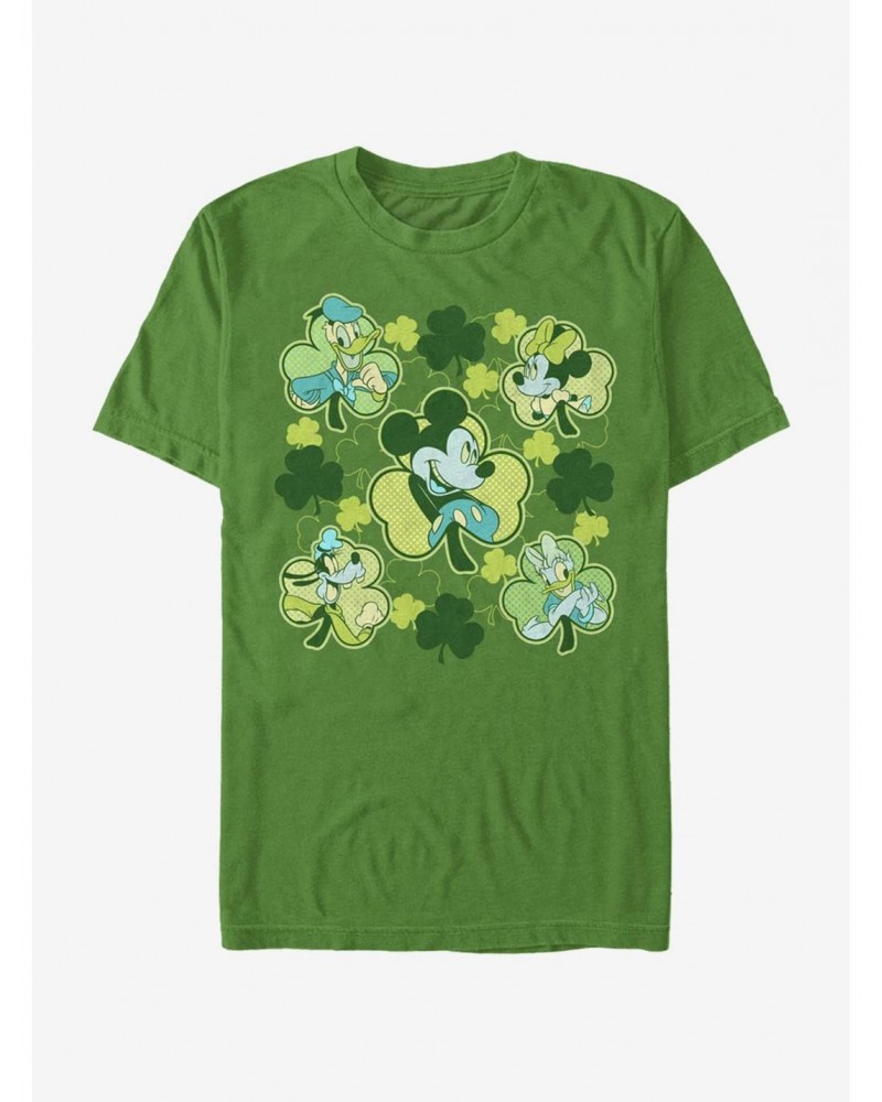 Disney Mickey Mouse Mickey Friends Clovers T-Shirt $5.93 T-Shirts