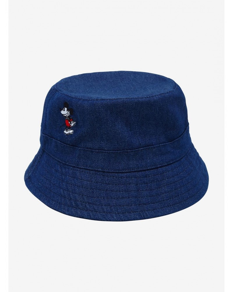 Disney Mickey Mouse Embroidered Denim Bucket Hat $7.96 Hats