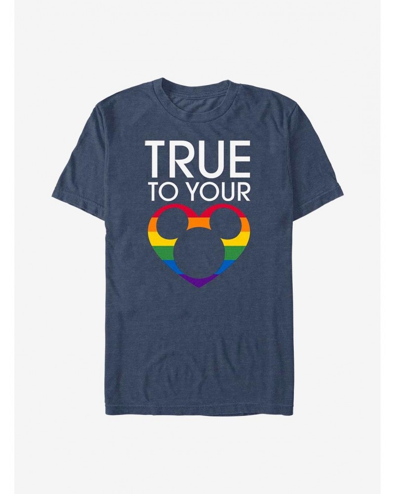 Disney Mickey Mouse True To Your Heart Rainbow T-Shirt $7.65 T-Shirts