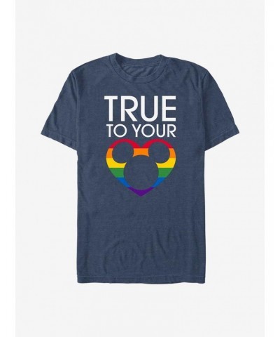 Disney Mickey Mouse True To Your Heart Rainbow T-Shirt $7.65 T-Shirts