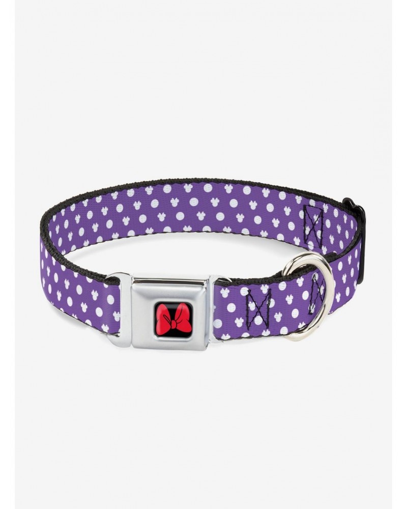 Disney Minnie Mouse Bow Ears Monogram Dots Dog Collar Seatbelt Buckle $8.70 Buckles