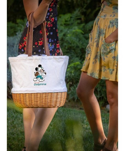 Disney Mickey Mouse NFL Miami Dolphins Canvas Willow Basket Tote $31.15 Totes