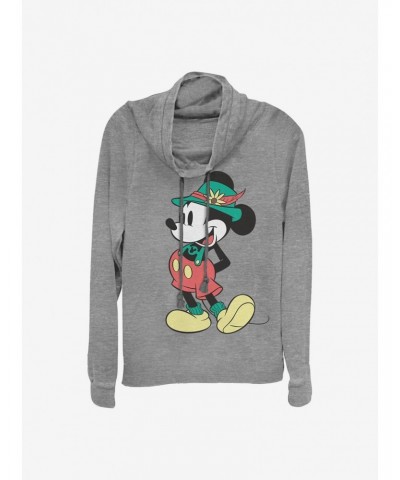 Disney Mickey Mouse Lederhosen Cowlneck Long-Sleeve Girls Top $14.01 Tops