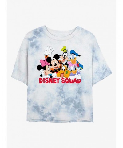 Disney Mickey Mouse Disney Squad Tie-Dye Girls Crop T-Shirt $8.55 T-Shirts