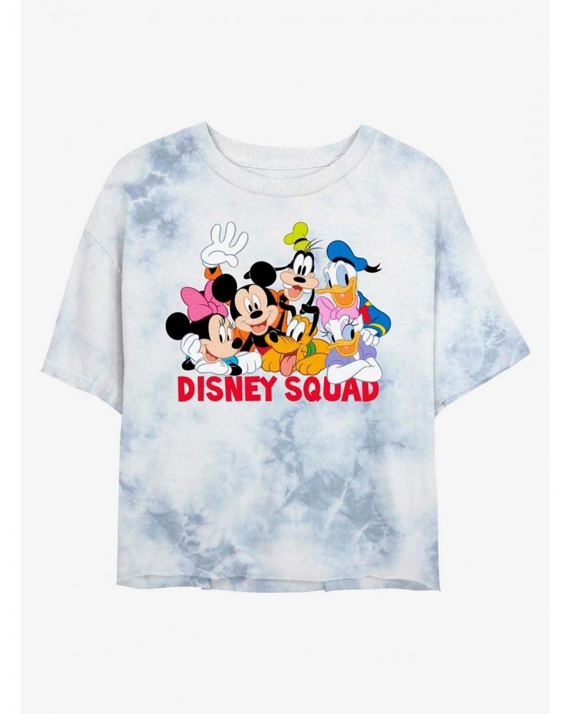 Disney Mickey Mouse Disney Squad Tie-Dye Girls Crop T-Shirt $8.55 T-Shirts