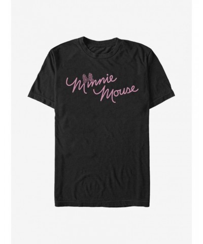 Disney Minnie Mouse Cursive Bow T-Shirt $9.18 T-Shirts