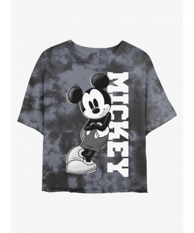 Disney Mickey Mouse Mickey Lean Tie-Dye Girls Crop T-Shirt $10.40 T-Shirts