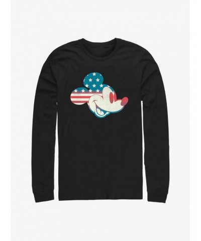 Disney Mickey Mouse Americana Flag Fill Long-Sleeve T-Shirt $12.11 T-Shirts