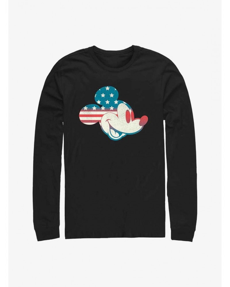 Disney Mickey Mouse Americana Flag Fill Long-Sleeve T-Shirt $12.11 T-Shirts