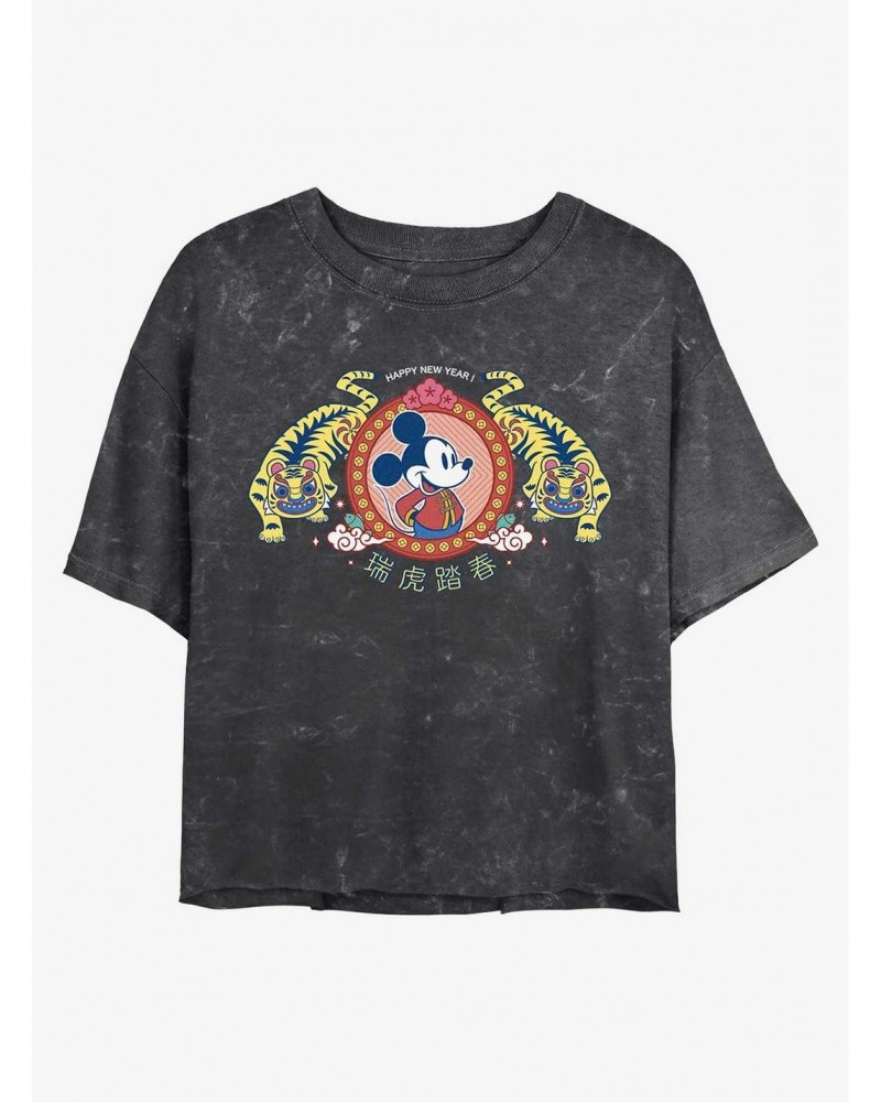 Disney Mickey Mouse Tiger King Mineral Wash Crop Girls T-Shirt $11.10 T-Shirts